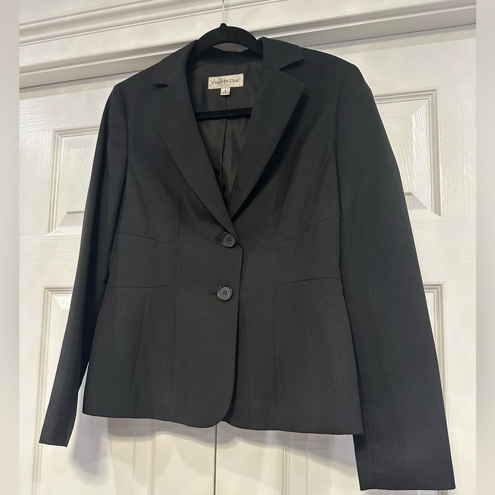 Evan Picone Black Blazer Suit Jacket, Size 6